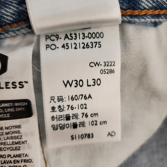 Levi's Premium 501 Two-Tone Straight-Leg Jeans Distressed Denim Blue Jeans 30x30 - Picture 16 of 17